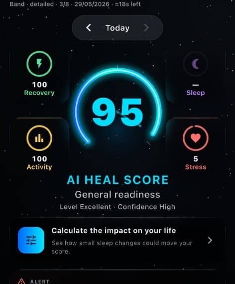 App AI HEAL no iPhone: score diário com quatro pilares